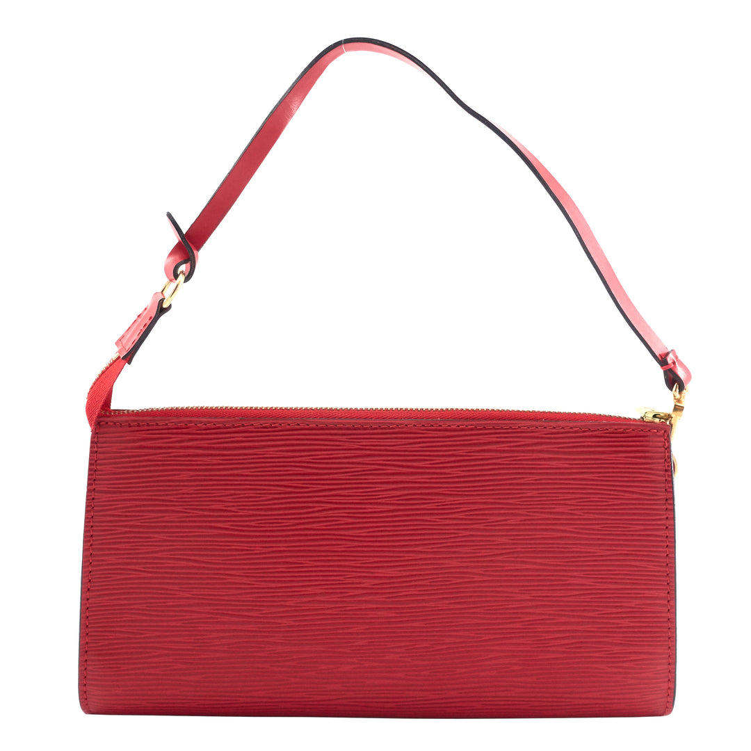 Pochette Accessoires Red Epi Leather Bag