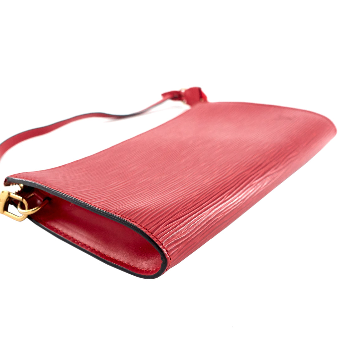 Pochette Accessoires Red Epi Leather Bag