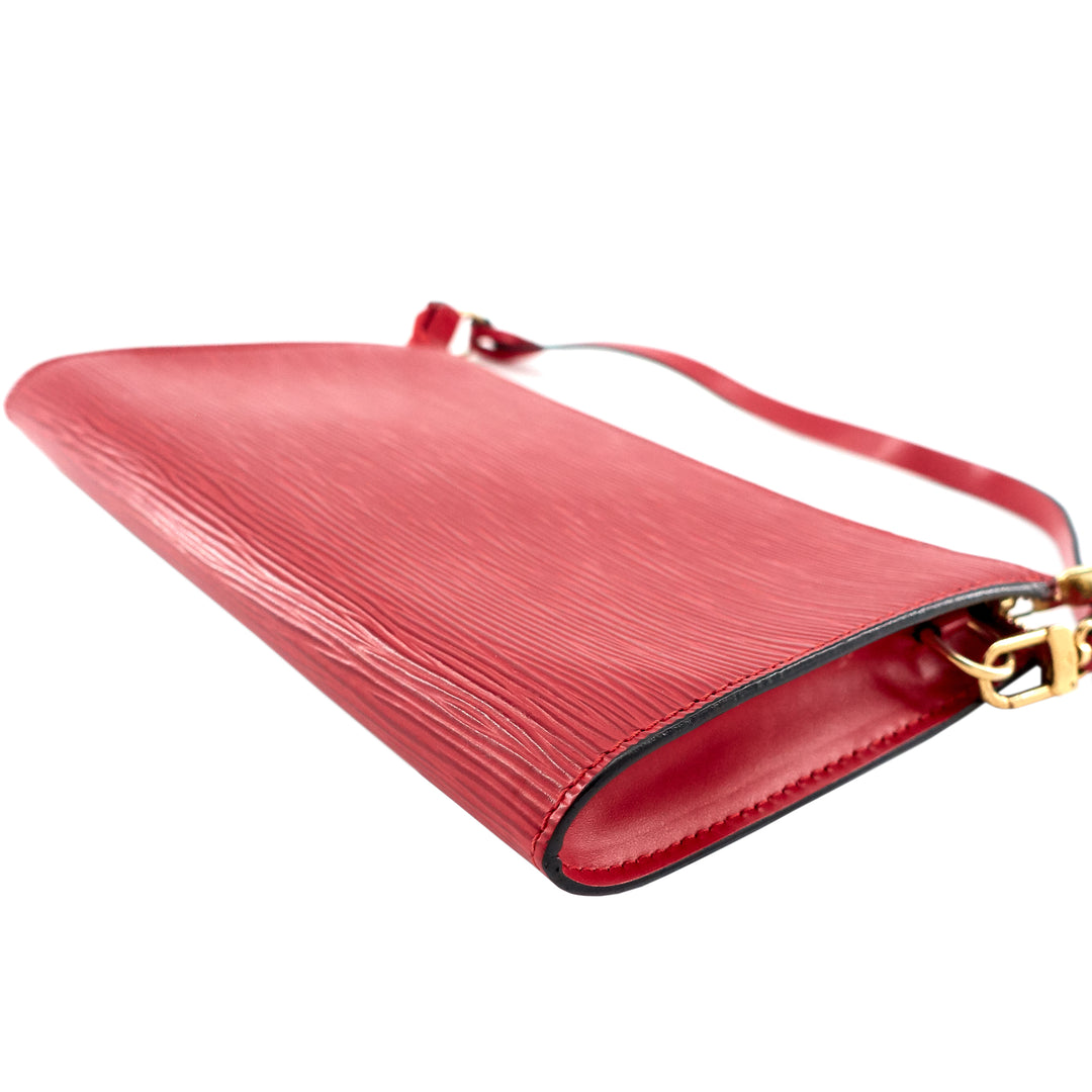 Pochette Accessoires Red Epi Leather Bag