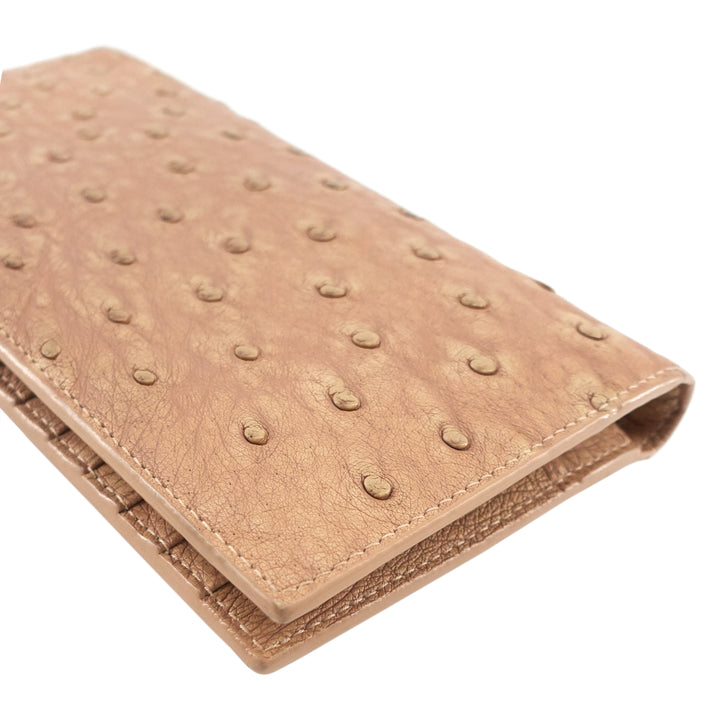 Intrecciato Ostrich Leather Long Wallet