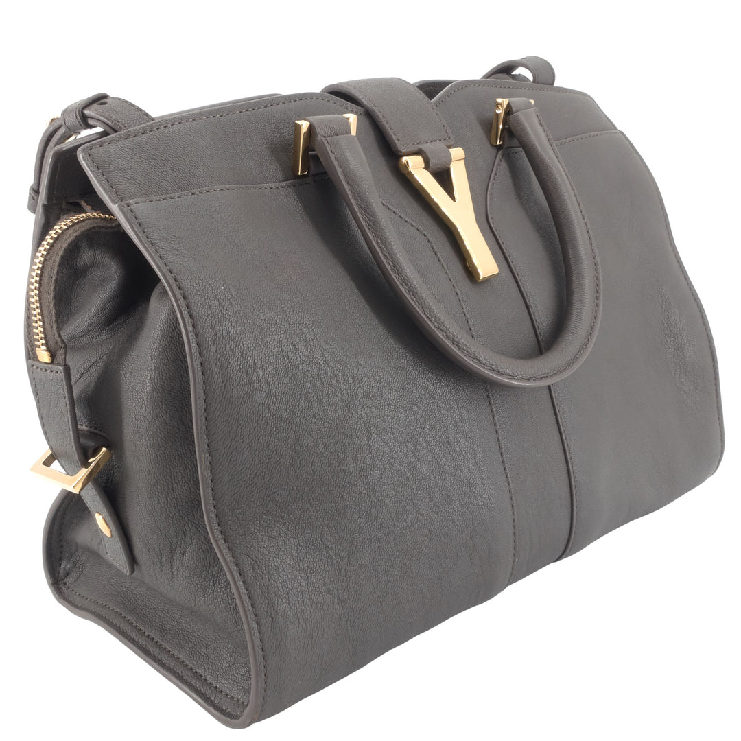 Classic Y Small Leather Cabas Bag