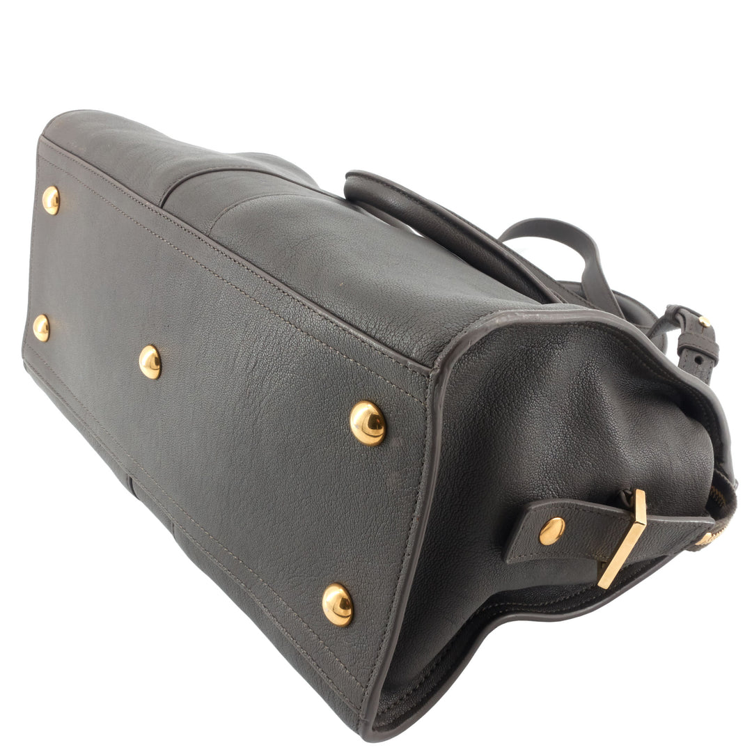 Classic Y Small Leather Cabas Bag