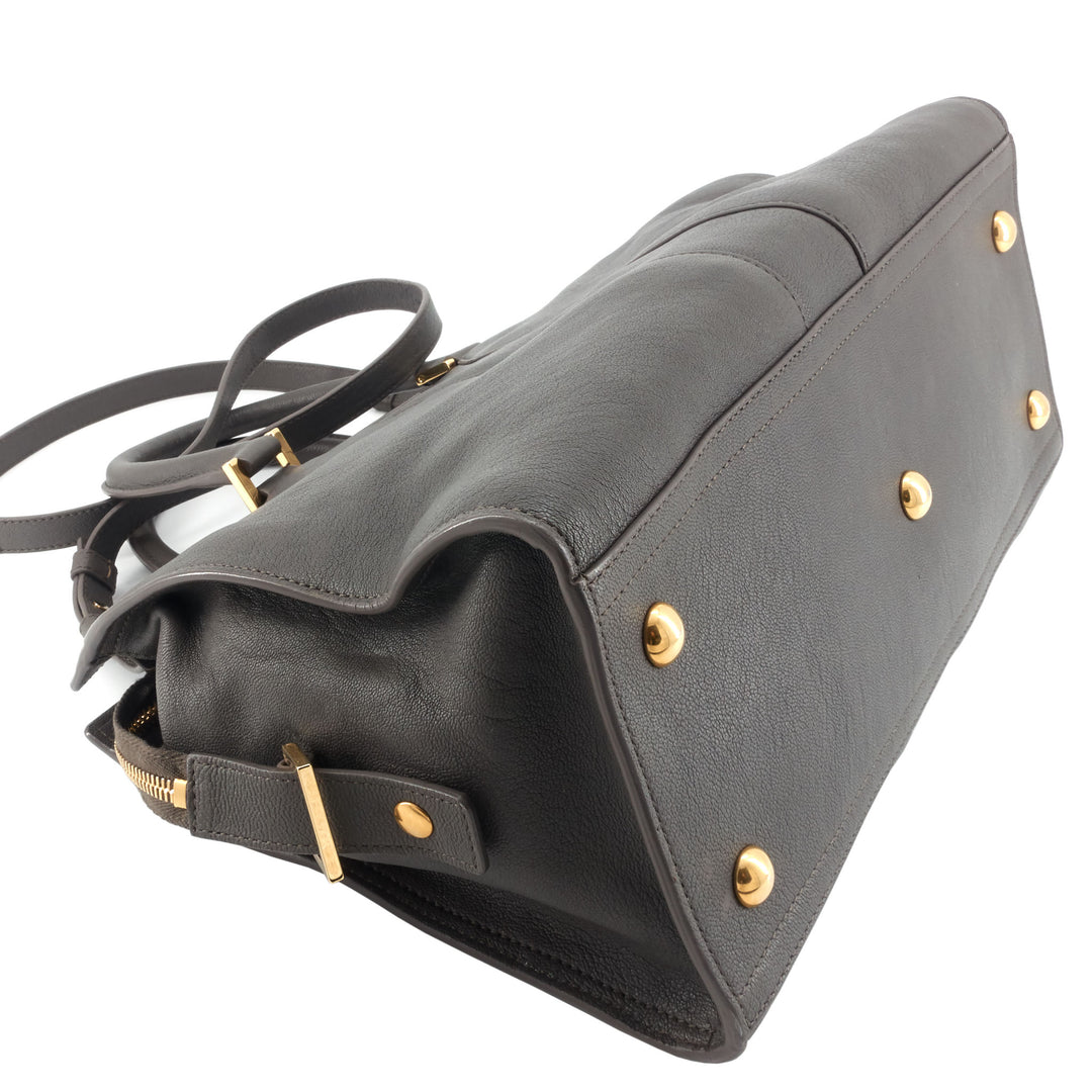 Classic Y Small Leather Cabas Bag
