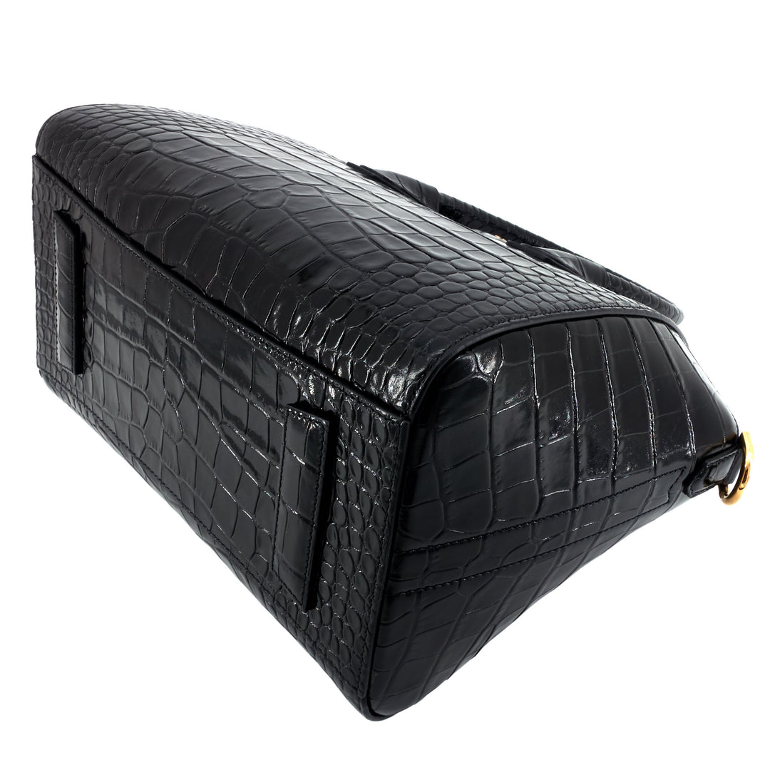 Antigona Small Crocodile Embossed Leather Bag