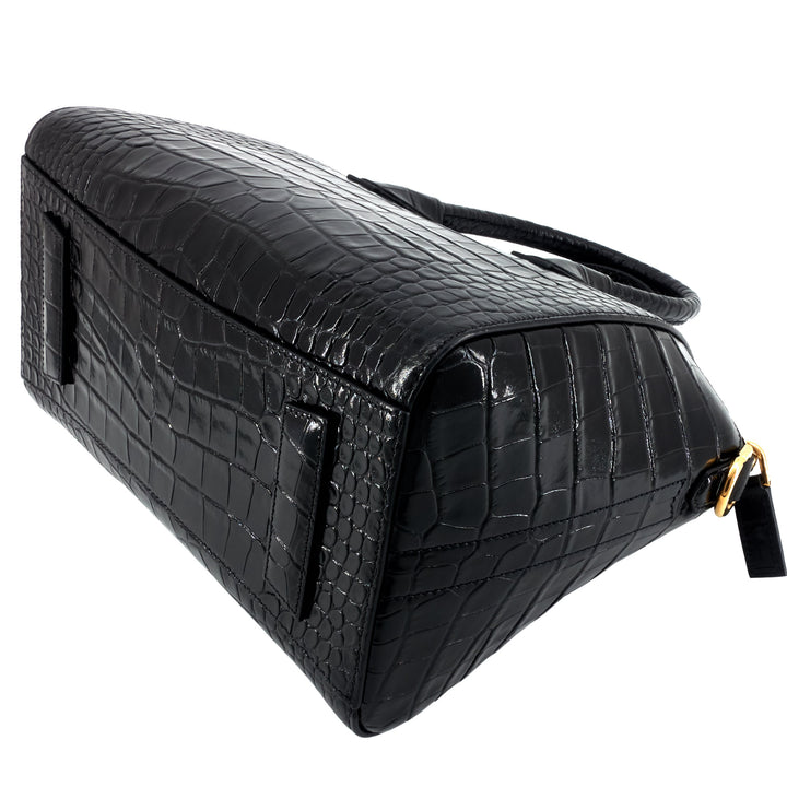 Antigona Small Crocodile Embossed Leather Bag