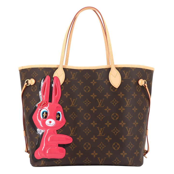 Neverfull MM Rabbit Monogram Canvas Bag with Pouch