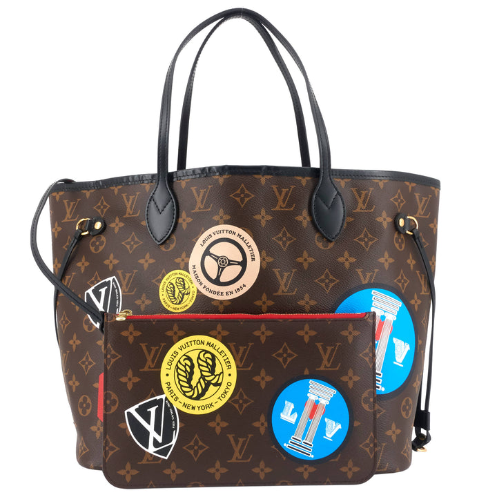 Neverfull MM World Tour Monogram Canvas Bag with Pouch