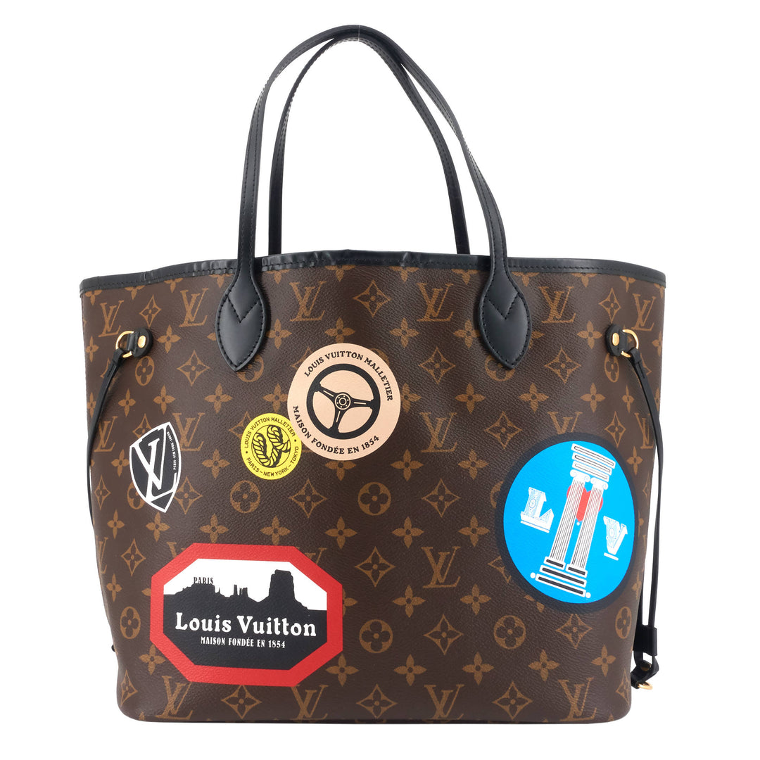 Neverfull MM World Tour Monogram Canvas Bag with Pouch