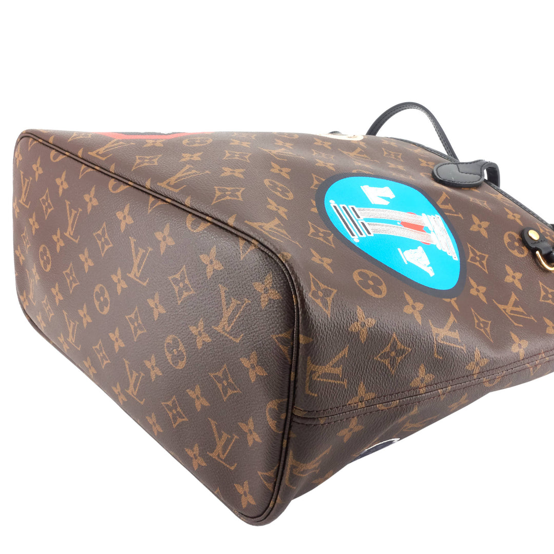 Neverfull MM World Tour Monogram Canvas Bag with Pouch