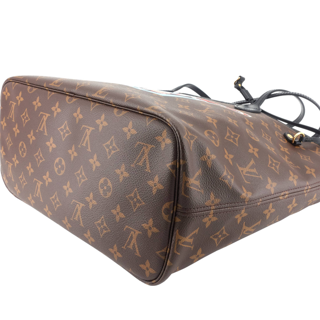 Neverfull MM World Tour Monogram Canvas Bag with Pouch