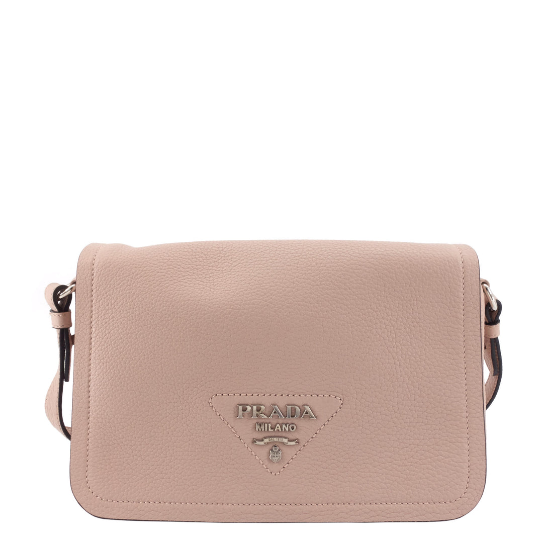 Vitello Daino Leather Flap Leather Shoulder Bag