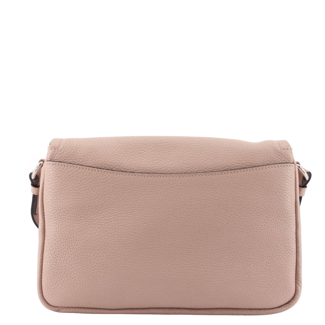 Vitello Daino Leather Flap Leather Shoulder Bag