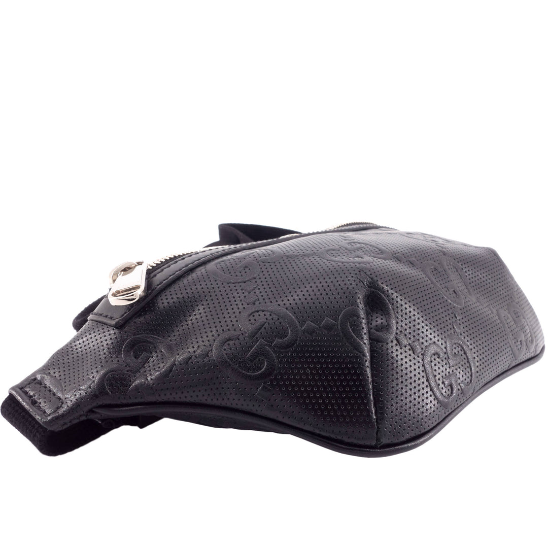 GG Embossed Leather Belt Bag