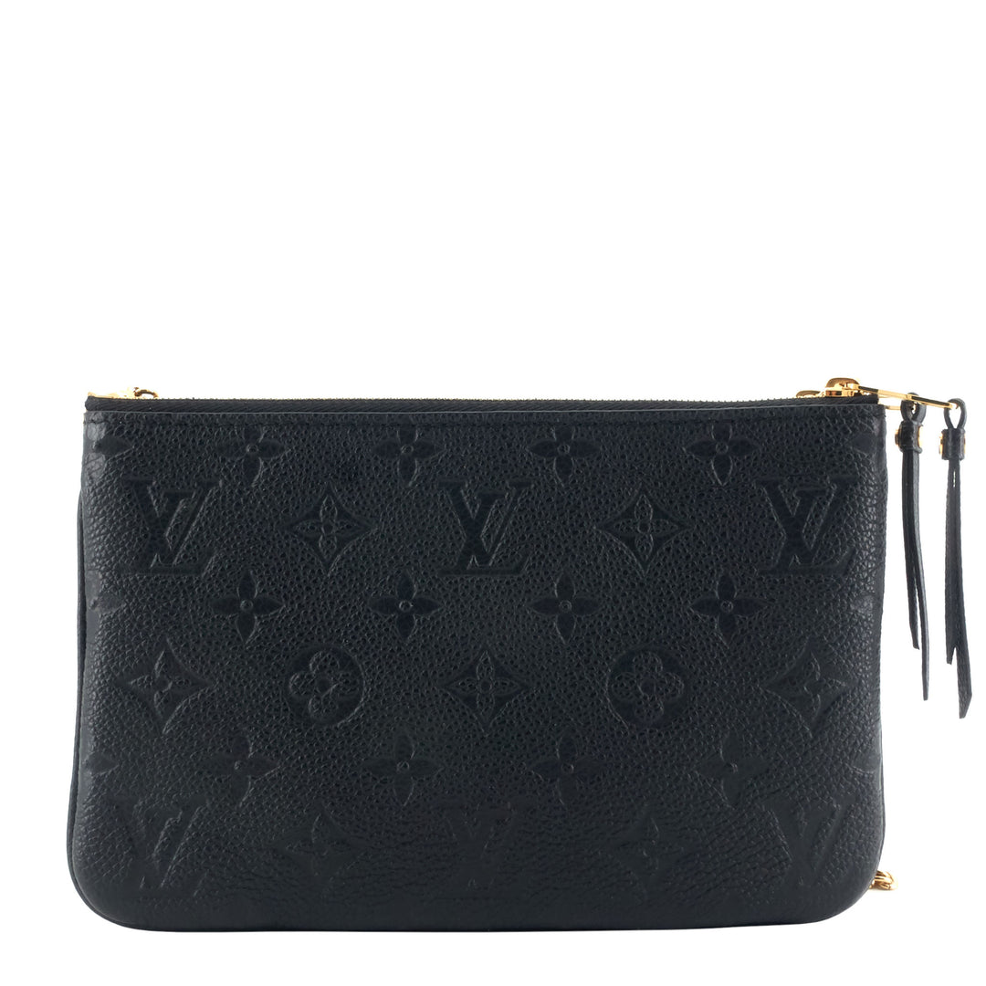 Double Zip Monogram Empreinte Leather Pouch on Chain