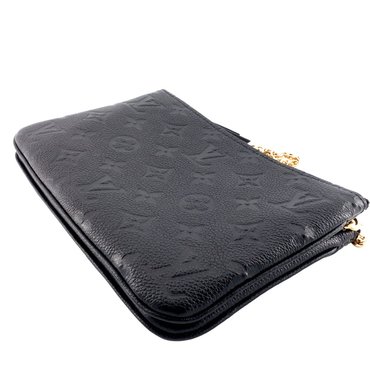 Double Zip Monogram Empreinte Leather Pouch on Chain