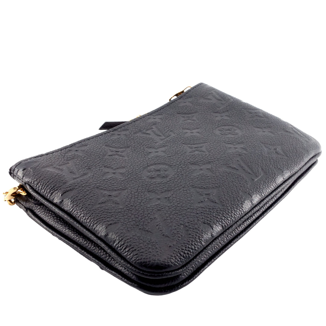 Double Zip Monogram Empreinte Leather Pouch on Chain