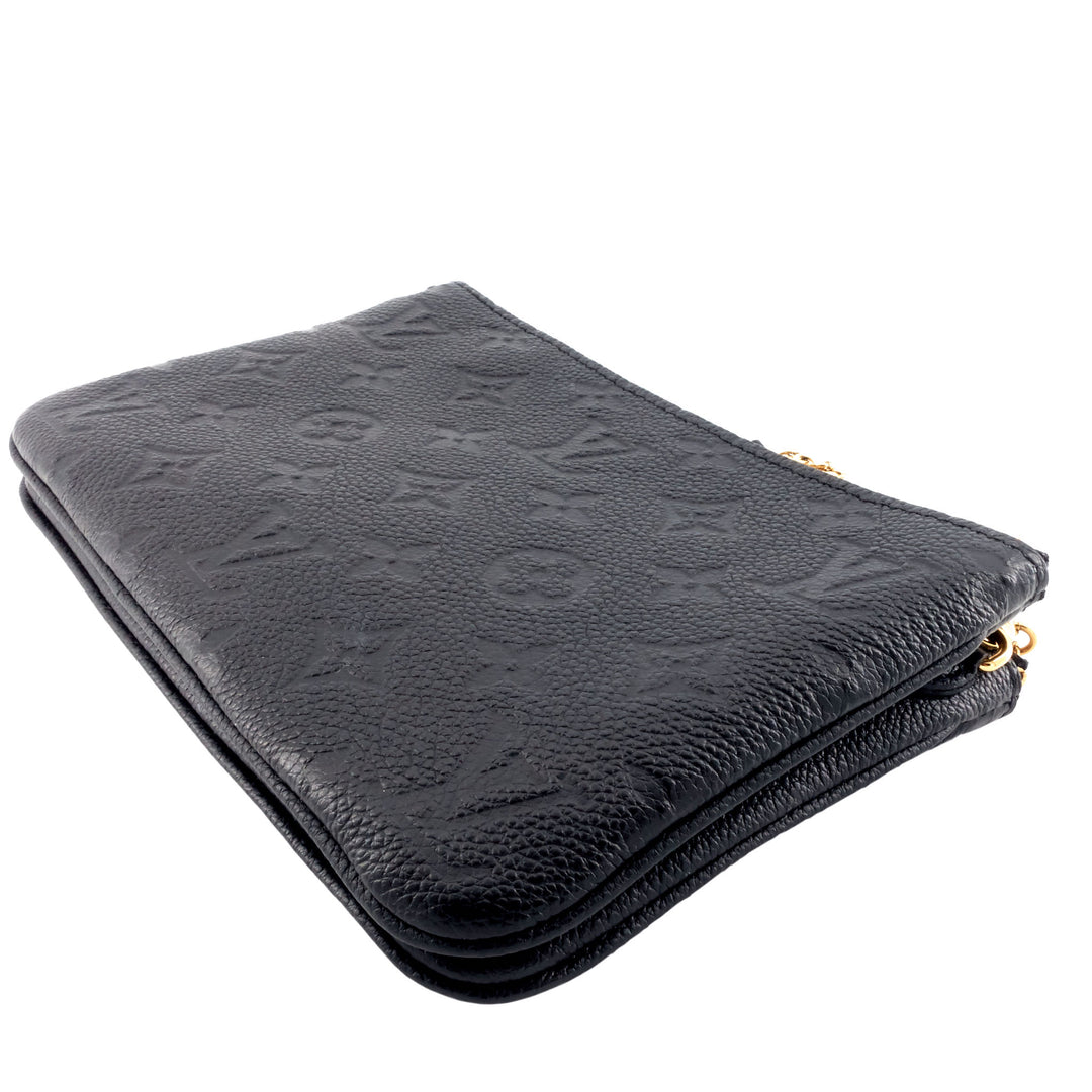 Double Zip Monogram Empreinte Leather Pouch on Chain