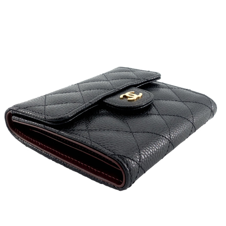 Trifold Caviar Leather Wallet