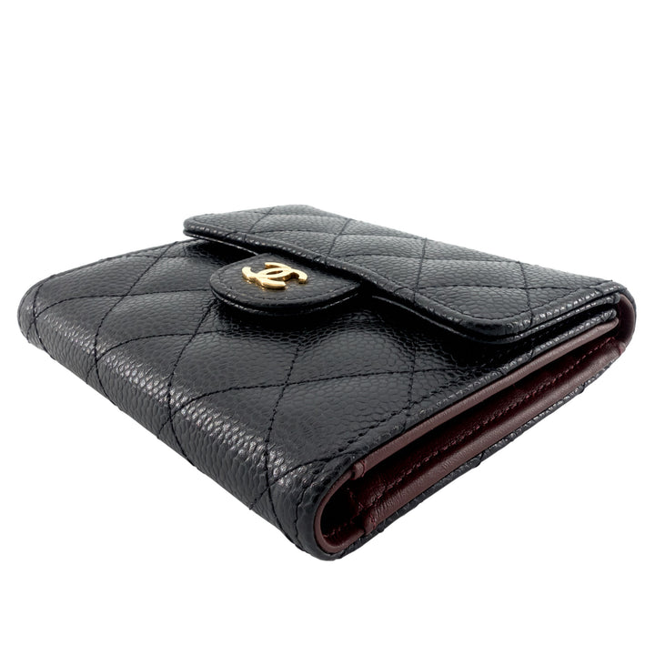 Trifold Caviar Leather Wallet