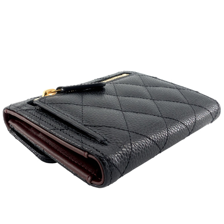 Trifold Caviar Leather Wallet