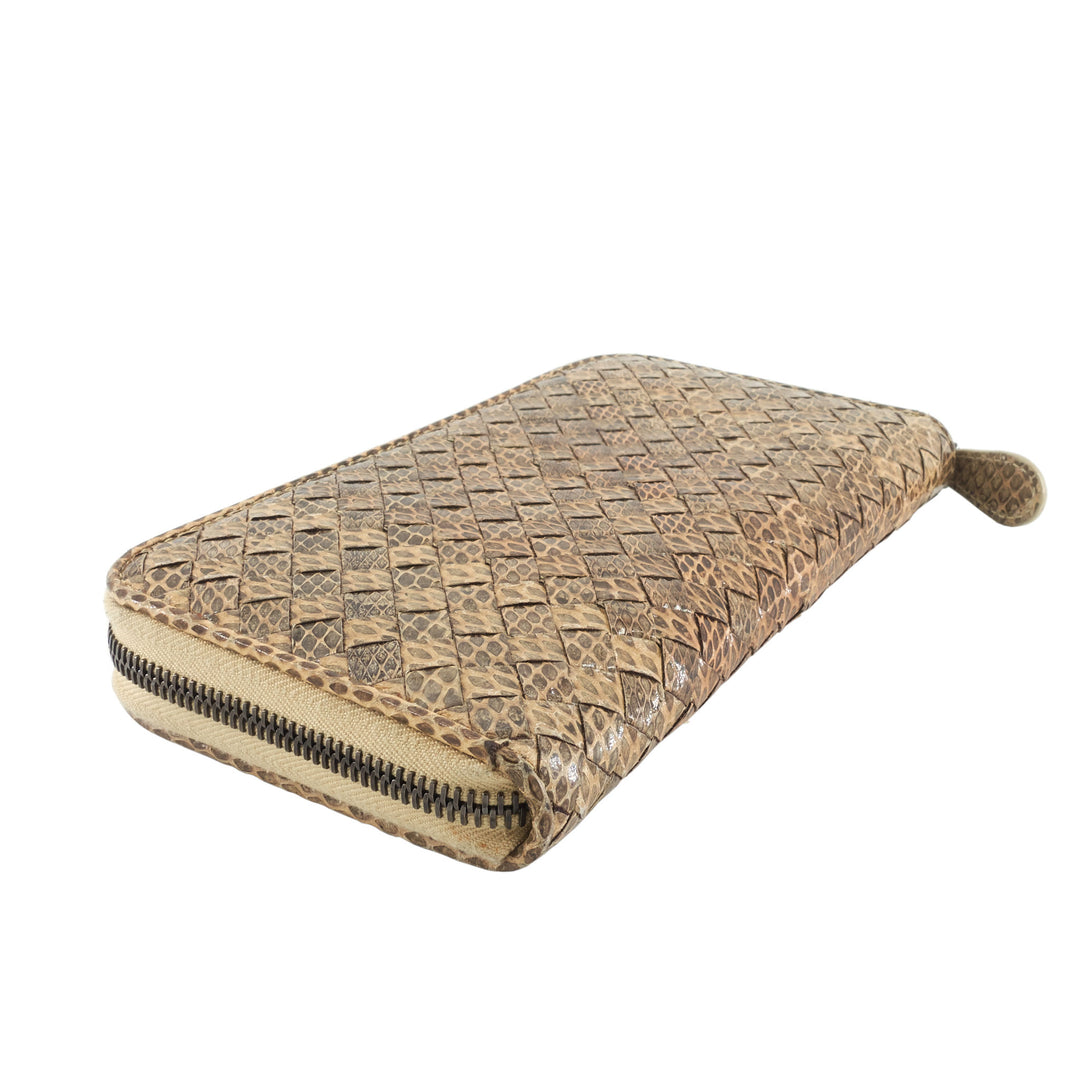 Intrecciato Zip Around Wallet