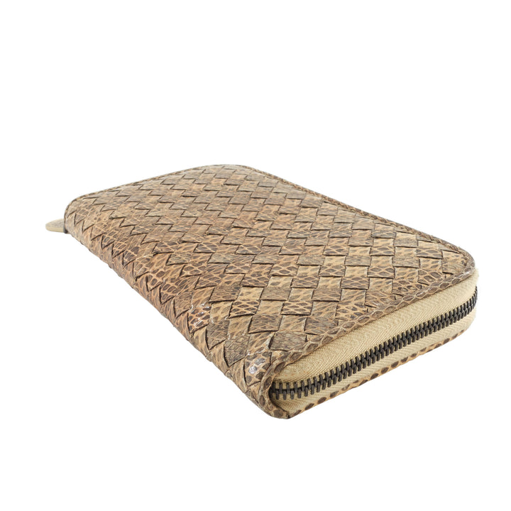 Intrecciato Zip Around Wallet