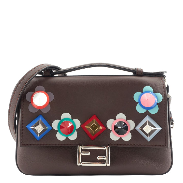 Flowerland Double Baguette Appliqué Leather Micro Bag