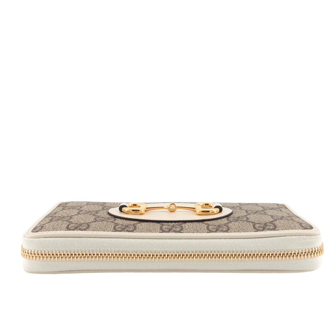Horsebit 1955 GG Supreme Canvas Zip Around Wallet