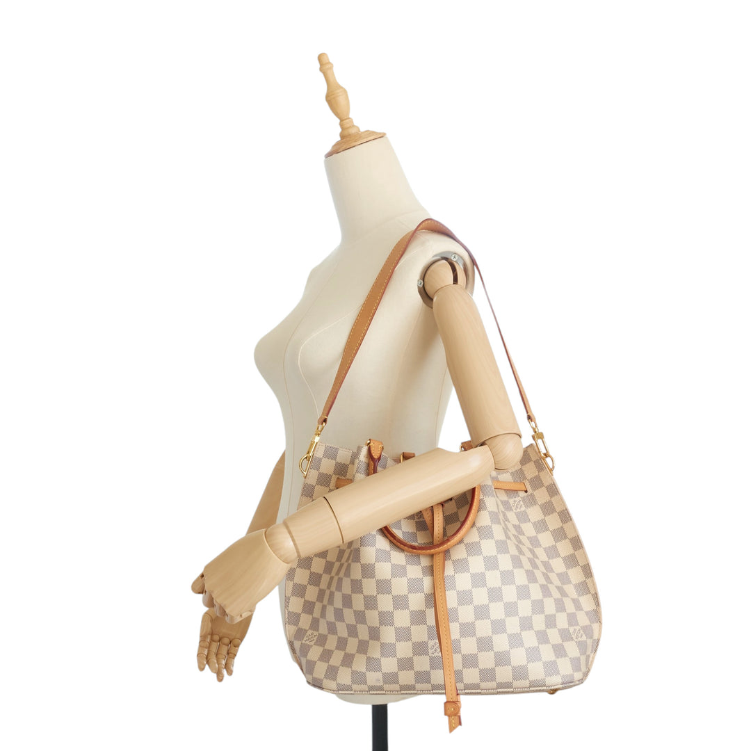 Girolata Damier Azur Canvas Tote Bag