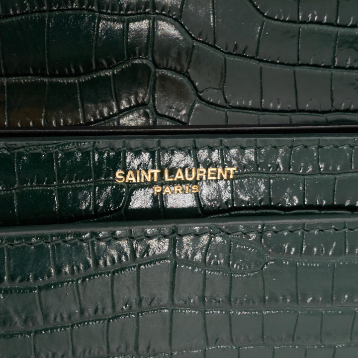 Cassandre Croc Embossed Leather Chain Bag