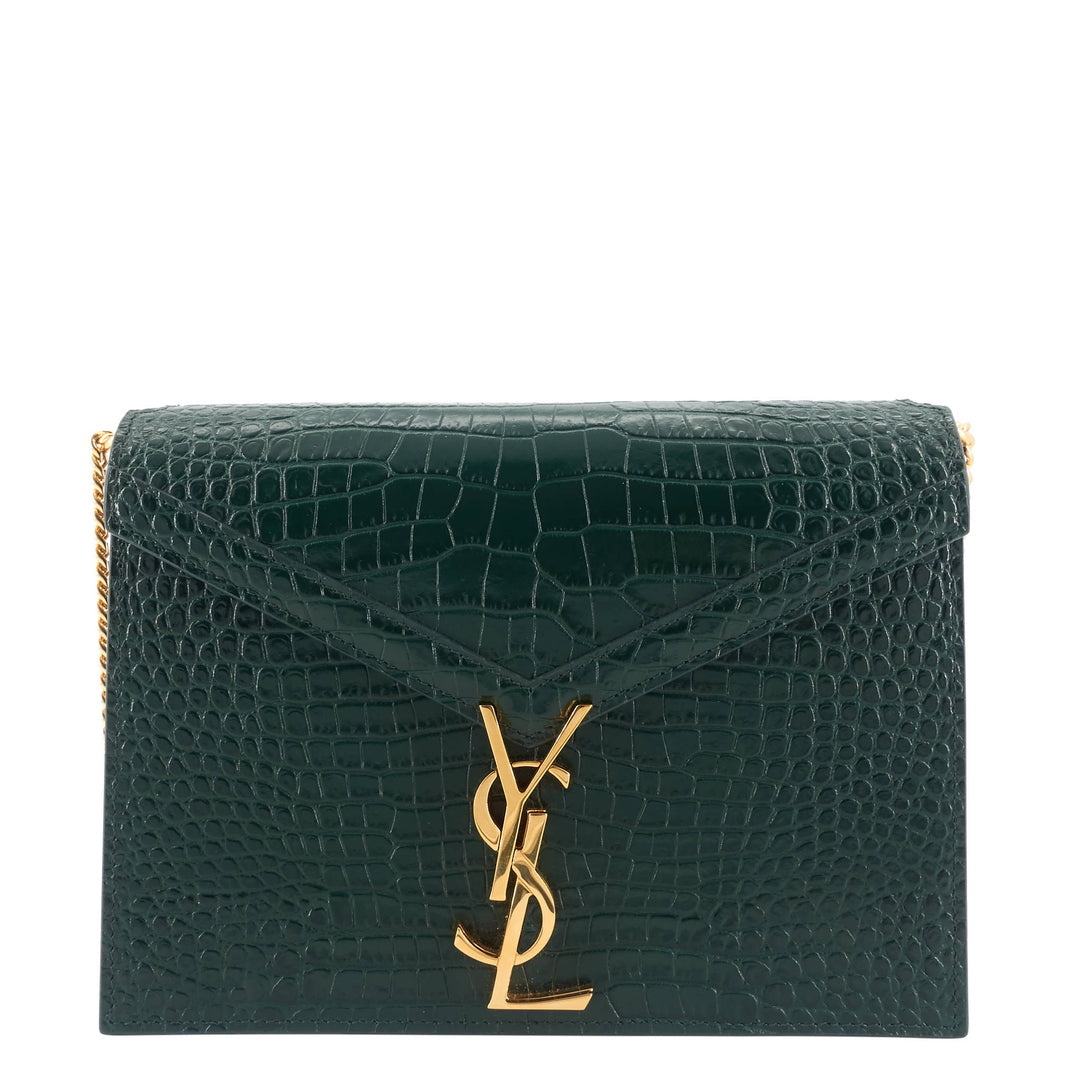 Cassandre Croc Embossed Leather Chain Bag