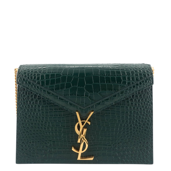 Cassandre Croc Embossed Leather Chain Bag