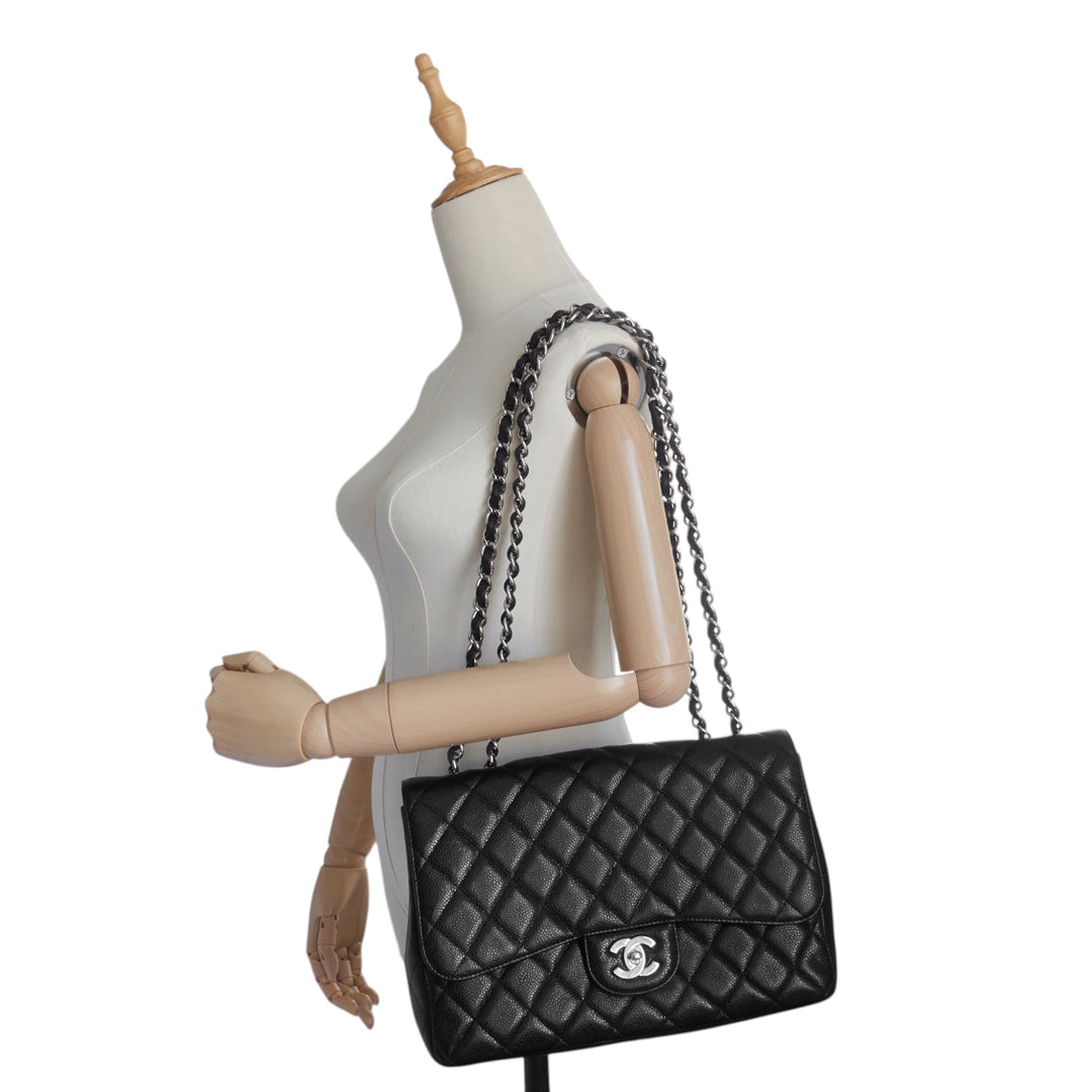 Jumbo Quilted Caviar Classic Flap Bag