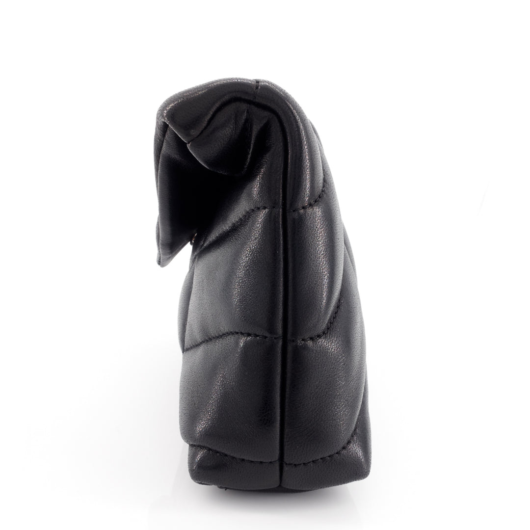 Lou Puffer Small Lambskin Leather Clutch Bag