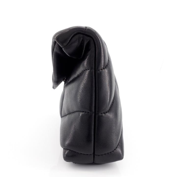 Lou Puffer Small Lambskin Leather Clutch Bag
