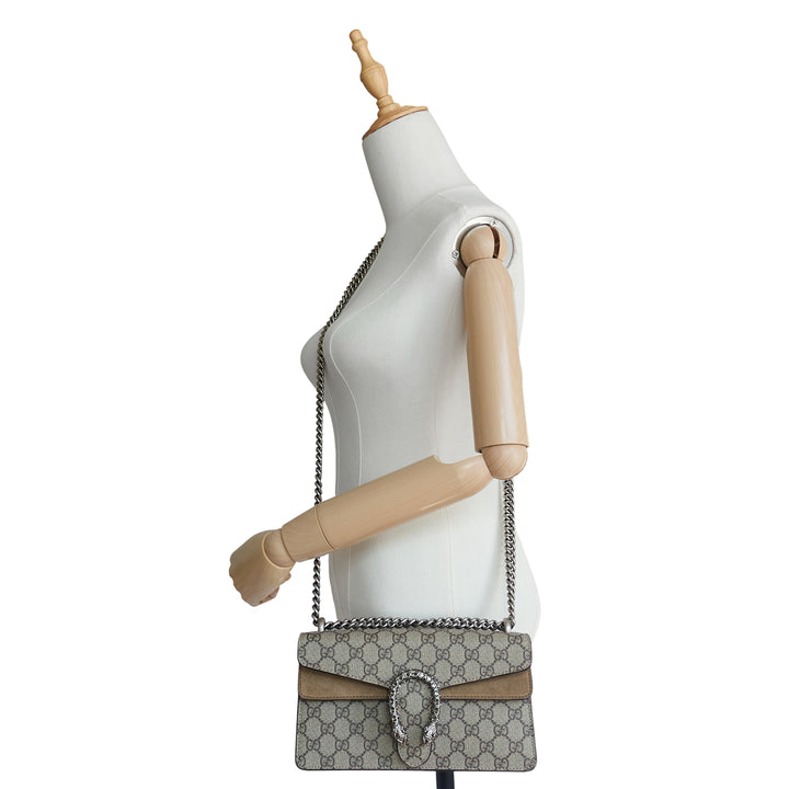 Dionysus GG Crystal Supreme Monogram Canvas Small Shoulder Bag