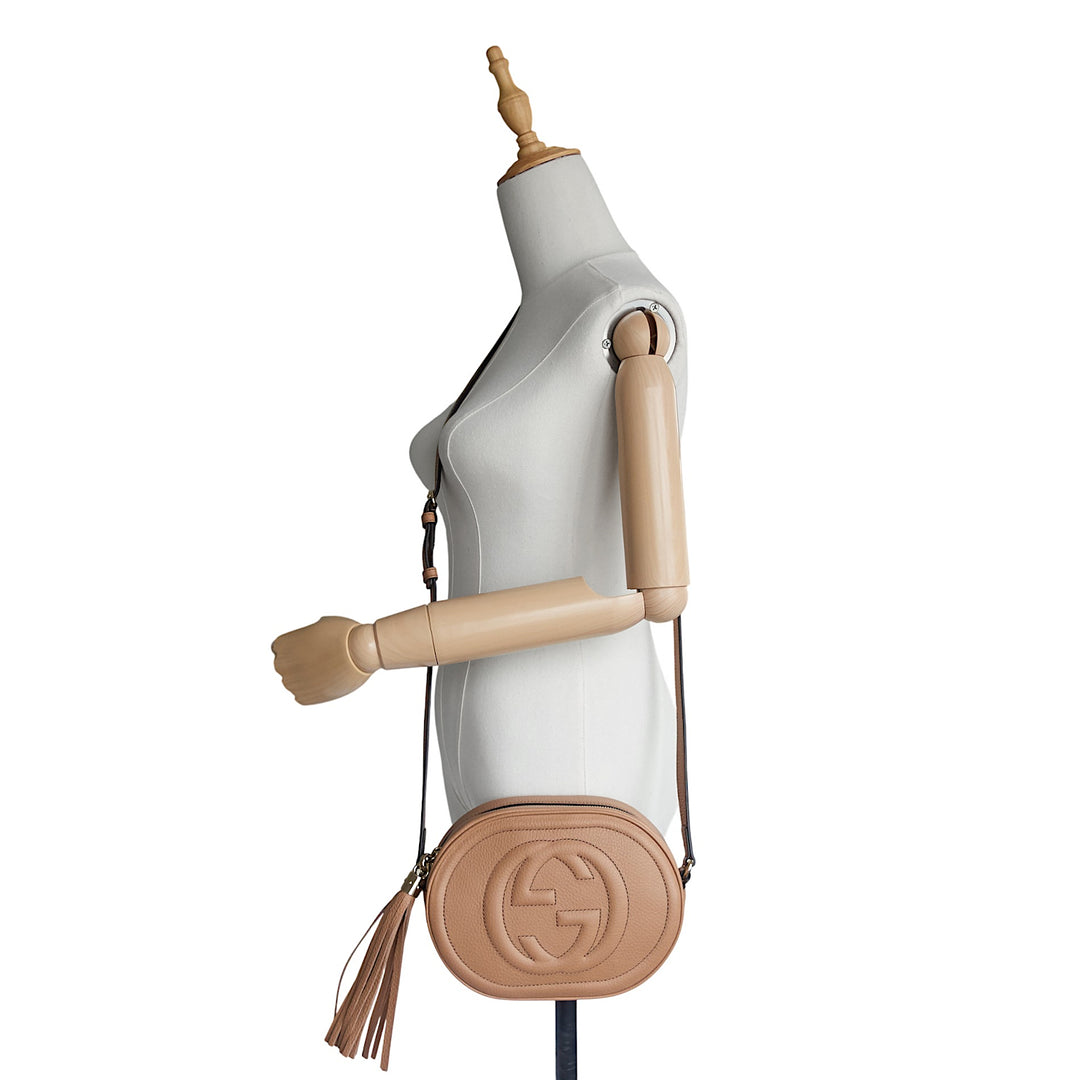 Soho Oval Pebbled Calfskin Shoulder Bag