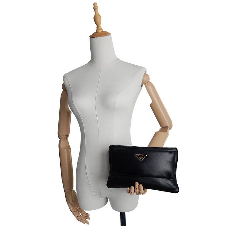 Nappa Bomber Nero Clutch Bag