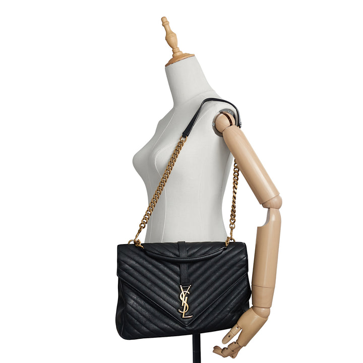 Classic Collège Large Metalassé Calfskin Leather Bag