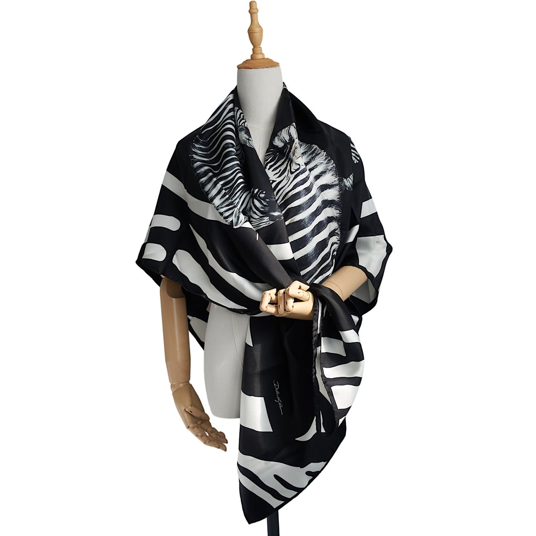 Dolce & Gabbana Zebra Print Silk Scarf