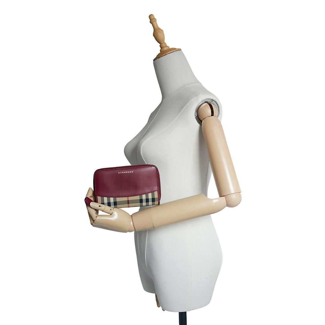 Burberry Elmore House Check Zip Around Wallet