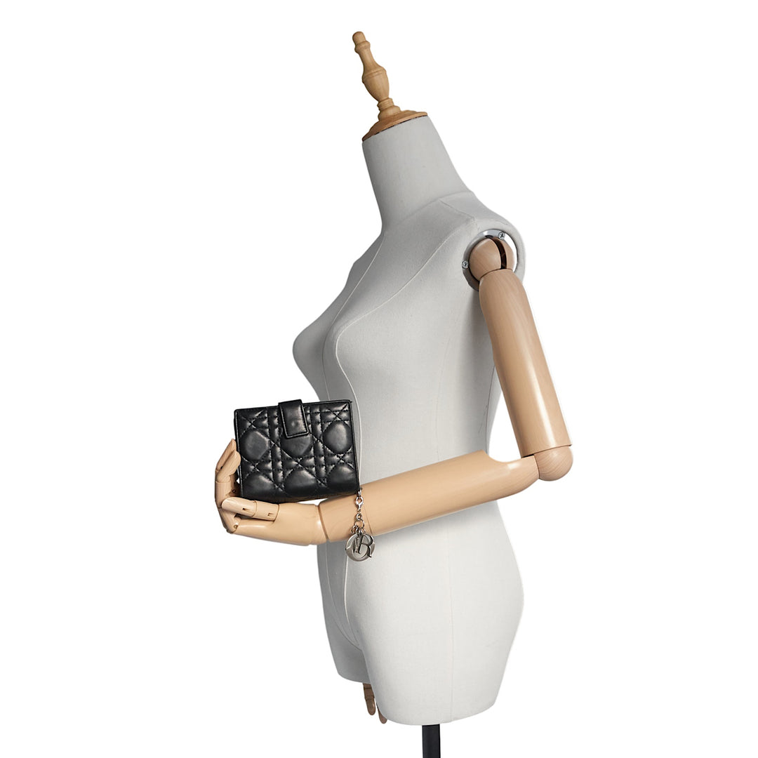 Lady Dior Eden Lambskin Leather Wallet