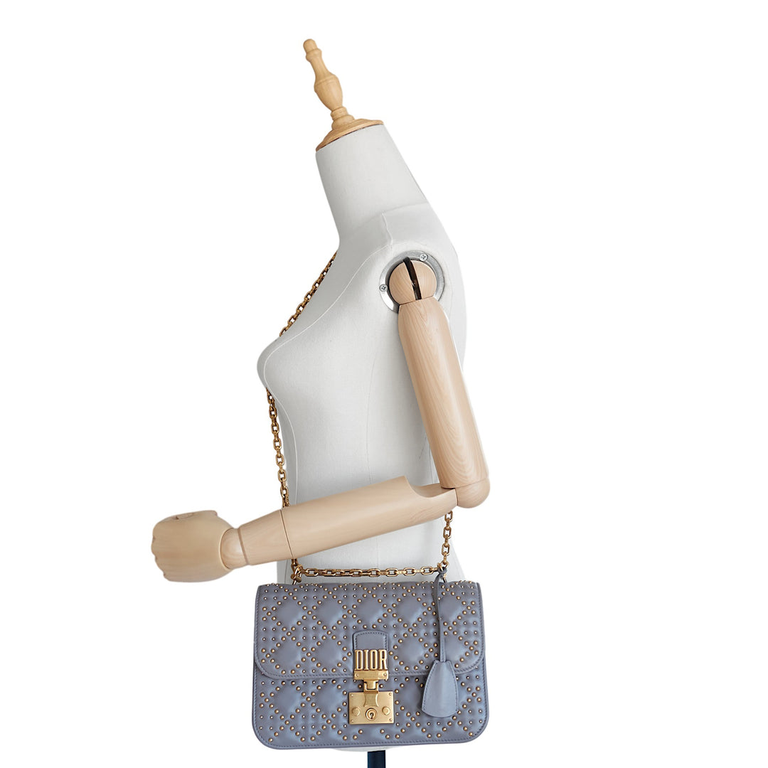 Dioraddict Flap Lambskin Cannage Studded Large Bag