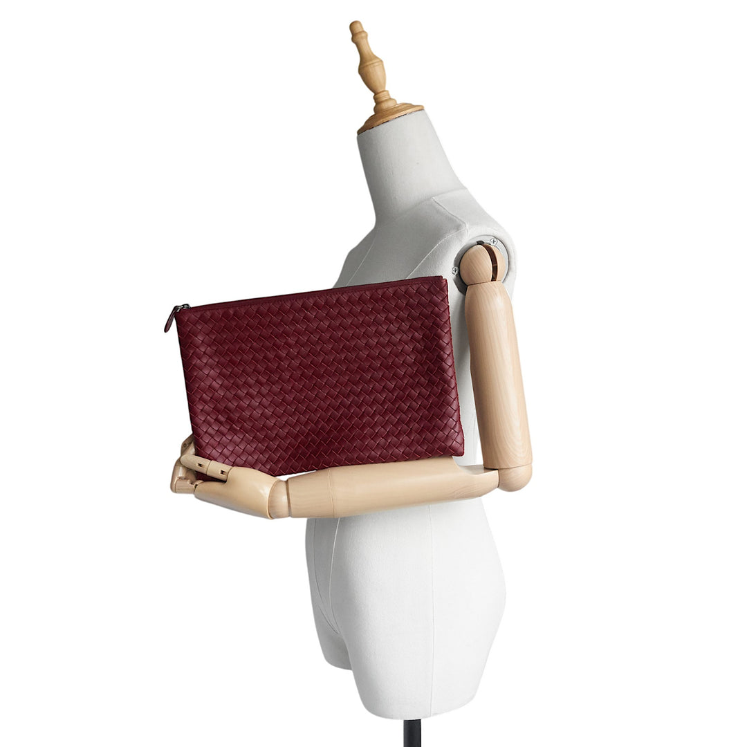 Intrecciato Leather Clutch