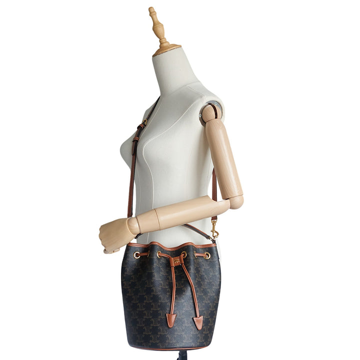 Clara Triomphe Canvas and Leather Bucket Bag