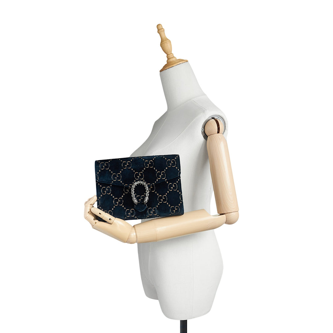 Dionysus Crystal Super Mini Velvet Bag