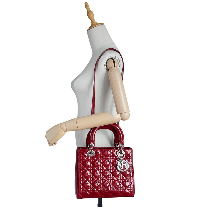 Lady Dior Medium Cannage Patent Leather Bag