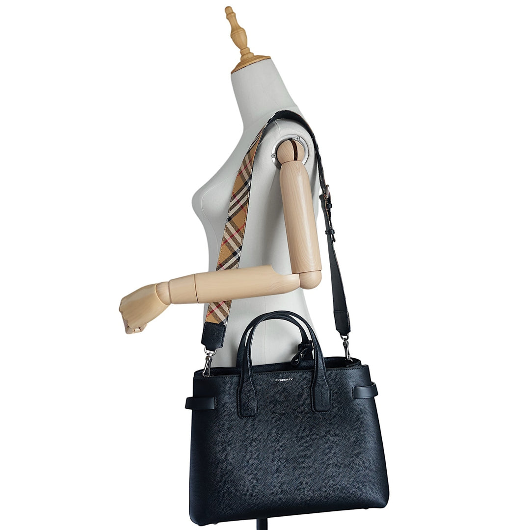 Banner Medium Pebbled Derby Leather Tote Bag