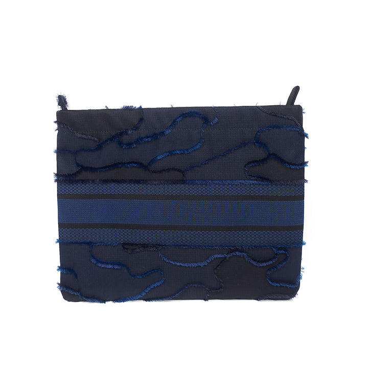 Camouflage Canvas Embroidered DiorDouble Zip Pouch