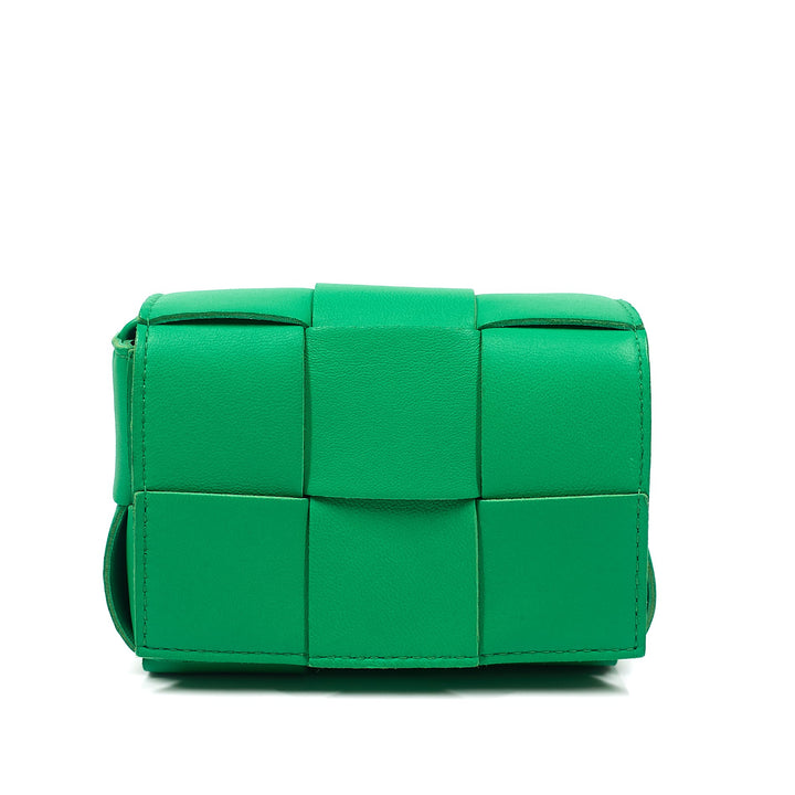 Cassette Candy Mini Intrecciato Leather Crossbody Bag